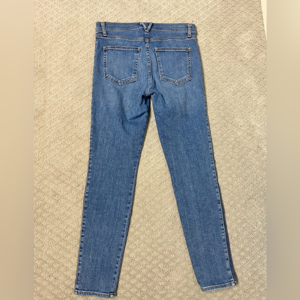 Sz 6 or 28 Veronica Beard Kate High Rise Two Tone Skinny Jeans stretch - Picture 3 of 12